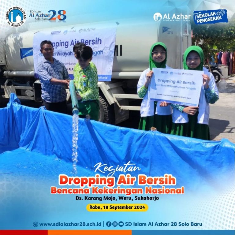 SD Islam Al Azhar 28 Solo Baru Peduli: Droping Air Bersih untuk Desa Karang Mojo, Weru Sukoharjo